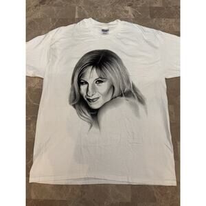 Vintage T Shirt 90s Single Stitch Barbara Streisand Sketch Portrait XL Country